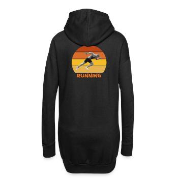athlétisme, sprint, course à pied - Sweat-shirt à capuche long Femme - noir - Dos