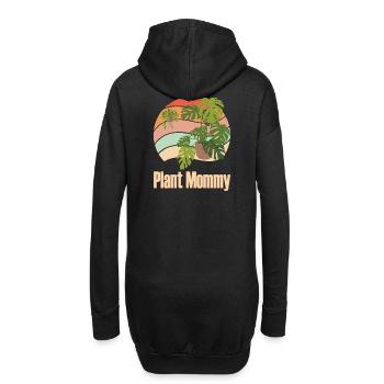 Plant Mommy Geschenk Pflanzenmama Zimmerpflanzen - Hoodie-Kleid - Schwarz - Hinten