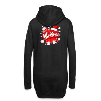 Noël, père Noël, joyeuses fêtes - Sweat-shirt à capuche long Femme - noir - Dos