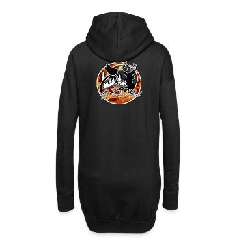 Herbstwald Silhouetten Hirsch Wolf - Hoodie-Kleid - Schwarz - Hinten