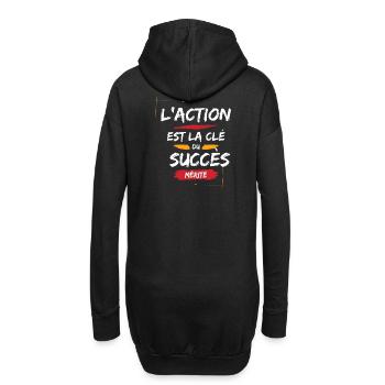 Motivierendes Zitat für den Erfolg - Hoodie-Kleid - Schwarz - Hinten