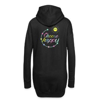 Choisissez Happy - Sweat-shirt à capuche long Femme - noir - Dos