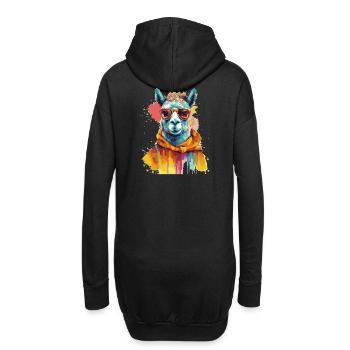 Lama, Alpaka, Lama Swag - Hoodie-Kleid - Schwarz - Hinten