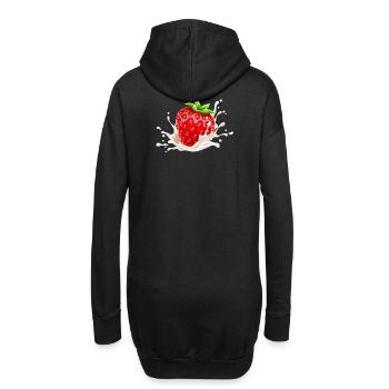 Erdbeere, Erdbeer-Verlangen, Erdbeere - Hoodie-Kleid - Schwarz - Hinten