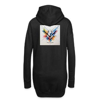 Chaos trifft Struktur - Hoodie-Kleid - Schwarz - Hinten