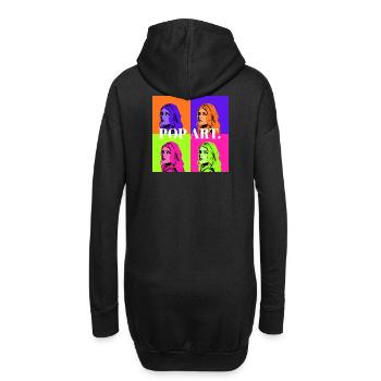 Portrait de femme Pop Art aux couleurs pastel - Sweat-shirt à capuche long Femme - noir - Dos