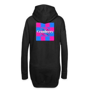Lebendige Beerenmuster auf Farbblock-Hintergrund - Hoodie-Kleid - Schwarz - Hinten