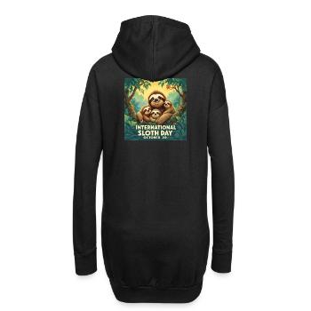 Journée internationale de la paresse en famille - Sweat-shirt à capuche long Femme - noir - Dos