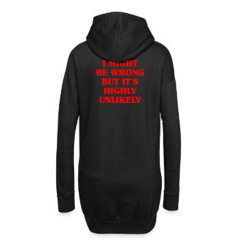 Je peux me tromper mais c’est un je-sais-tout très improbable - Sweat-shirt à capuche long Femme - noir - Dos