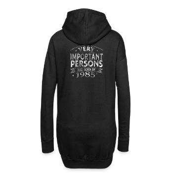 Des personnes très importantes naissent en 1985 - Sweat-shirt à capuche long Femme - noir - Dos