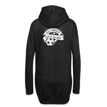 All i need is love and Fussball. white - Hoodie Dress - black - Back
