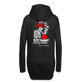 Der Geist des Schöpfers – Skelett-Handwerksdesign - Hoodie-Kleid - Schwarz - Hinten