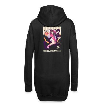 anime cute hero - Hoodie-Kleid - Schwarz - Hinten