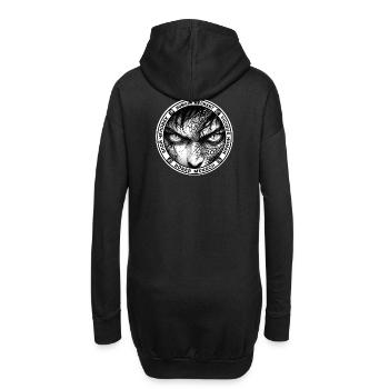 Regard de Dragon Humain méchant Badge noir - Sweat-shirt à capuche long Femme - noir - Dos