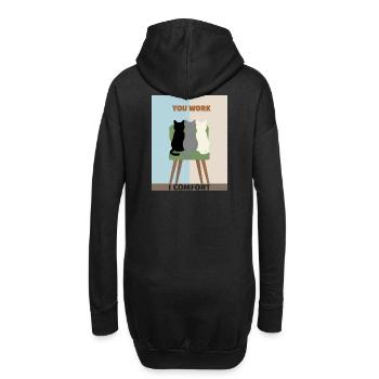 Katzen in Stühlen: Komfort statt Arbeit - Hoodie-Kleid - Schwarz - Hinten