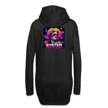 Vaporwave Synthwave Retro System Overload Art - Hoodie Dress - black - Back