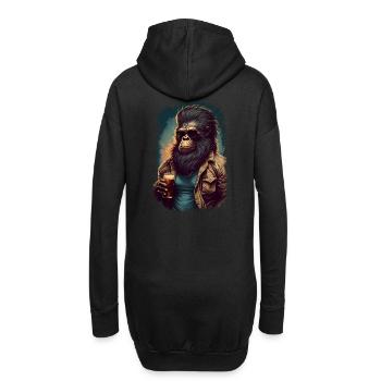 Gorille cool avec des lunettes de soleil et de la bière - Sweat-shirt à capuche long Femme - noir - Dos