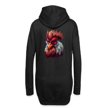 Poulet fou avec lunettes de soleil - Sweat-shirt à capuche long Femme - noir - Dos