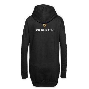 Ich heirate Herz gold Hochzeit Geschenk - Hoodie-Kleid - Schwarz - Hinten