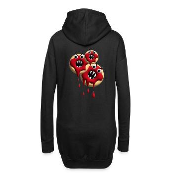 Drei Halloween Donuts sehr bissig. - Hoodie-Kleid - Schwarz - Hinten
