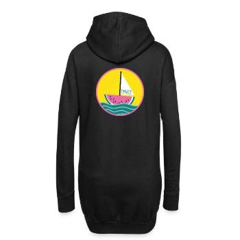 Summer Segelboot Wassermelone - Hoodie-Kleid - Schwarz - Hinten