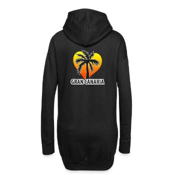 Grande Canarie Palme Coeur - Sweat-shirt à capuche long Femme - noir - Dos