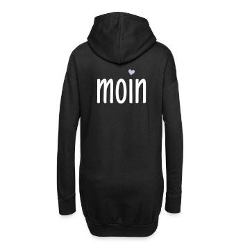 Moin Herz - norddeutscher Gruß - zweifarbig - Hoodie-Kleid - Schwarz - Hinten