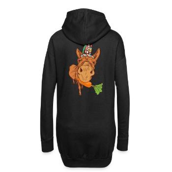 Wilder Westen Hippie Esel Schamane Western Kind - Hoodie-Kleid - Schwarz - Hinten