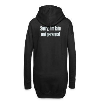 Entschuldigung, dass ich zu spät bin. Nicht persönlich, ADHS, neurodivergent. - Hoodie-Kleid - Schwarz - Hinten