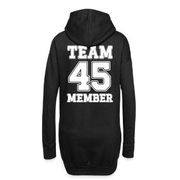 Team Member 45 - Hoodie-Kleid - Schwarz - Hinten