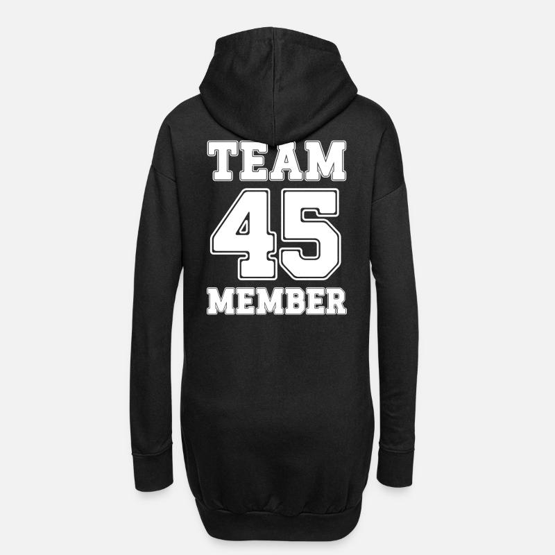 Team Member 45 - Hoodie-Kleid - Schwarz