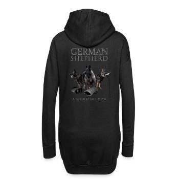 German Shepherd Dog - Hoodie Dress - black - Back