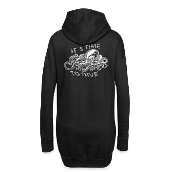 Octopus - it´s time to dive - Hoodie-Kleid - Schwarz - Hinten