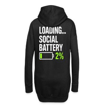 Loading Social Battery – Citation amusante à faible consommation d’énergie - Sweat-shirt à capuche long Femme - noir - Dos