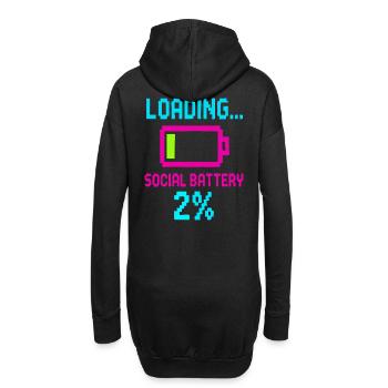 Loading Social Battery – Citation amusante à faible consommation d’énergie - Sweat-shirt à capuche long Femme - noir - Dos