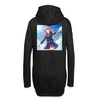Écolière dans un ciel bleu - Sweat-shirt à capuche long Femme - noir - Dos