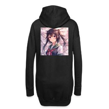 Uniforme scolaire Cherry Blossom - Sweat-shirt à capuche long Femme - noir - Dos