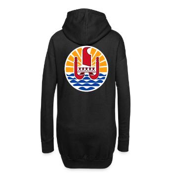 Nationalwappen von Französisch-Polynesien - Hoodie-Kleid - Schwarz - Hinten