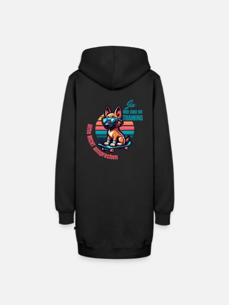 Hunde Training - Hoodie-Kleid - Schwarz