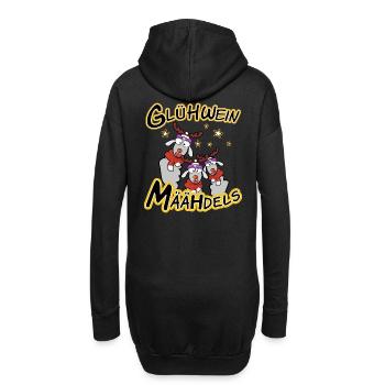 Weihnachtsmarkt Glühwein Määhdels - Hoodie-Kleid - Schwarz - Hinten