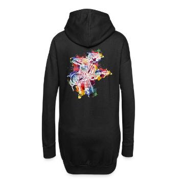 Gitarren-Evolution-Aquarell-Design für - Hoodie-Kleid - Schwarz - Hinten