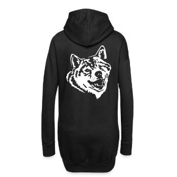 (115) Shiba Inu - Hoodie-Kleid - Schwarz - Hinten