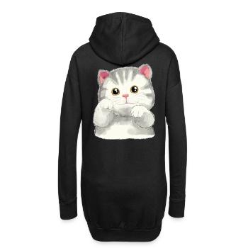 Chats Enfants Animaux Mignon Chat Bébé Miaoul - Sweat-shirt à capuche long Femme - noir - Dos