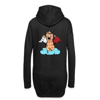 Himmlische Erdnuss Engel Teufelchen Wolke Nuss - Hoodie-Kleid - Schwarz - Hinten