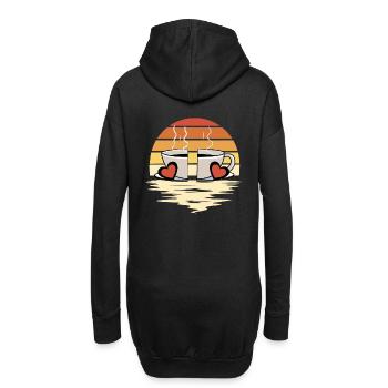 Tasse à café rétro de la Saint-Valentin pour deux années 80 90 - Sweat-shirt à capuche long Femme - noir - Dos