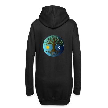 Yggdrasyl Weltenbaum Weltenesche Mimameid Lärad - Hoodie-Kleid - Schwarz - Hinten