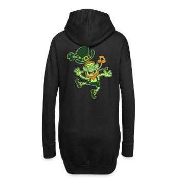 Lutin de Saint-Patrick danse et chante joyeusement - Sweat-shirt à capuche long Femme - noir - Dos