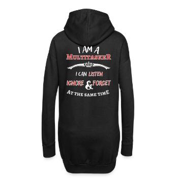 Ich bin ein Multitasker ... cooler Fun Spruch - Hoodie-Kleid - Schwarz - Hinten
