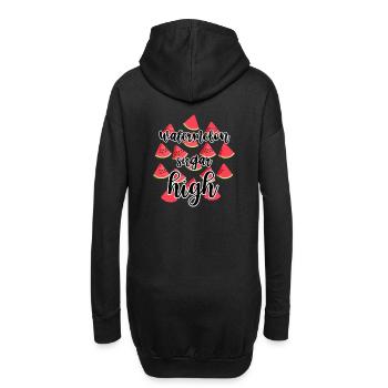 Wassermelone - Watermelone- Sugar - Hoodie-Kleid - Schwarz - Hinten