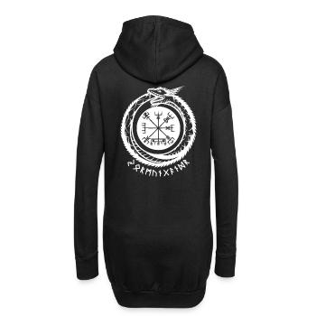 Jörmungandr mit Wikinger Kompass - Hoodie-Kleid - Schwarz - Hinten